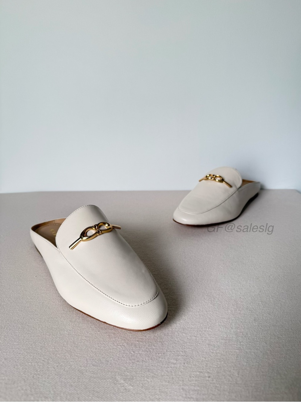 NWT Coach Sienna Leather Mule Loafers White Chalk Slip On Size 10 C5770